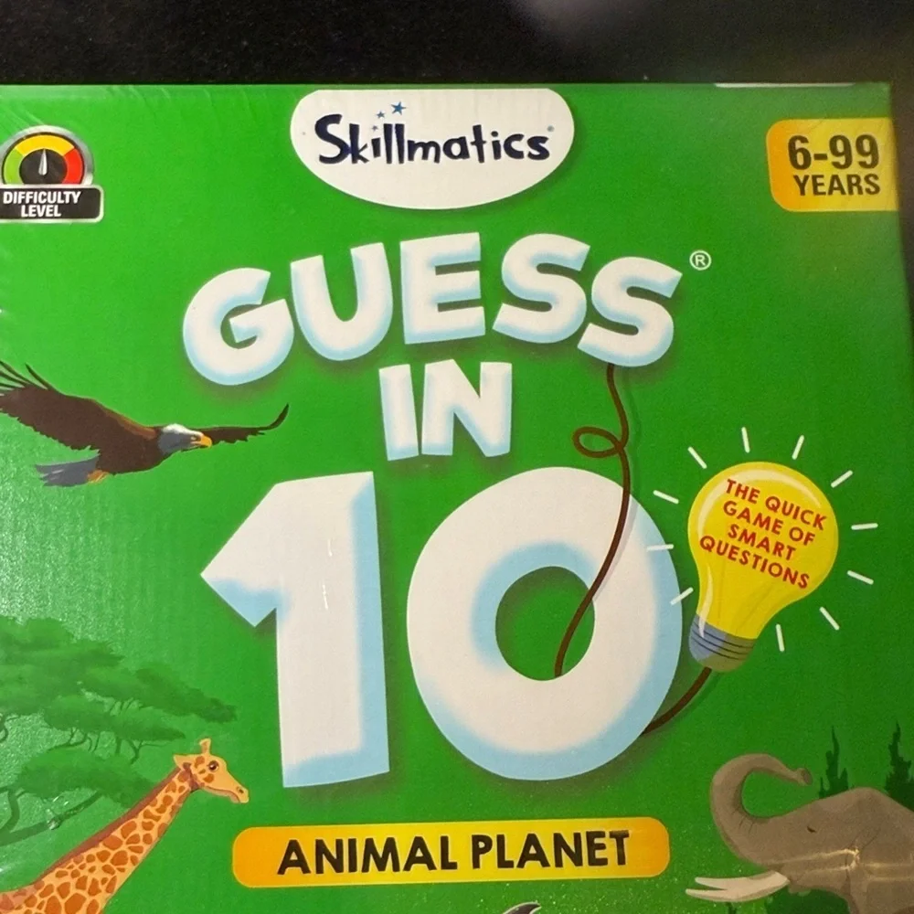 NEW Skillmatics Guess in 10 Animal Planet Kids Card Game